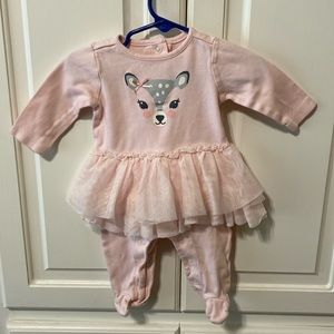 Cute pink footie with doe and tutu.  Worn once